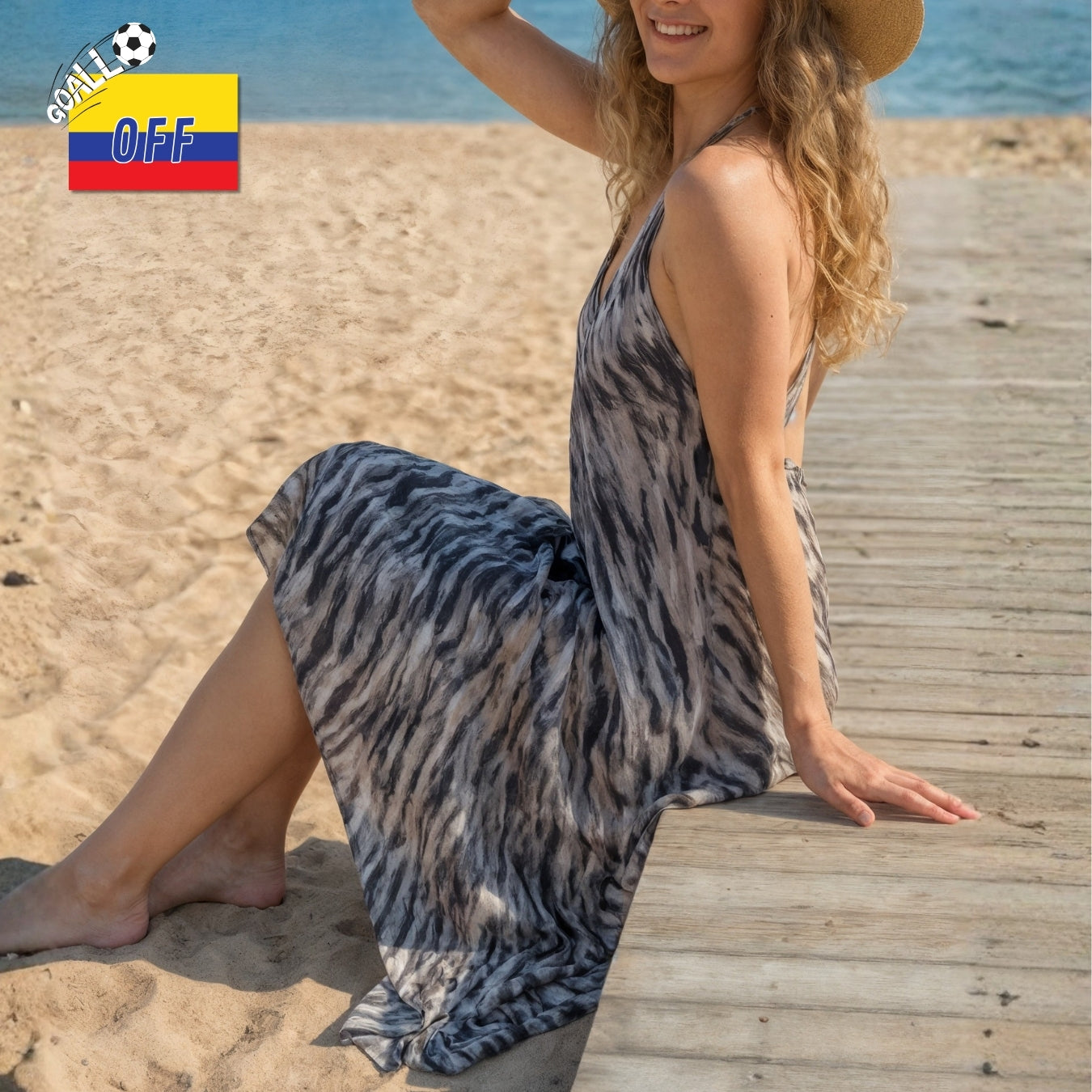 Vestido La Palma Print Negro