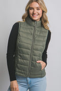 Chaleco Puffer Acolchado Sin Mangas GREEN