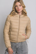 Chaqueta Puffer Acolchada con Capucha KHAKI