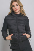 Chaqueta Puffer Acolchada con Capucha BLACK