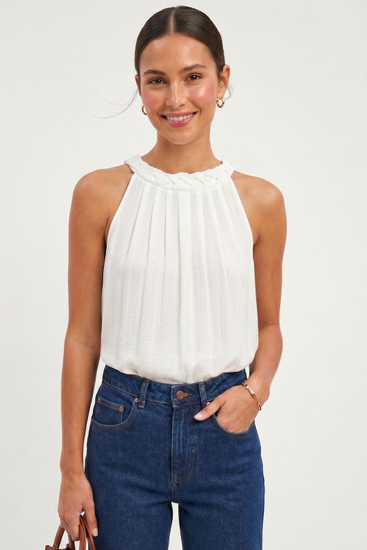 Blusa Sin Mangas con Plisado Superior