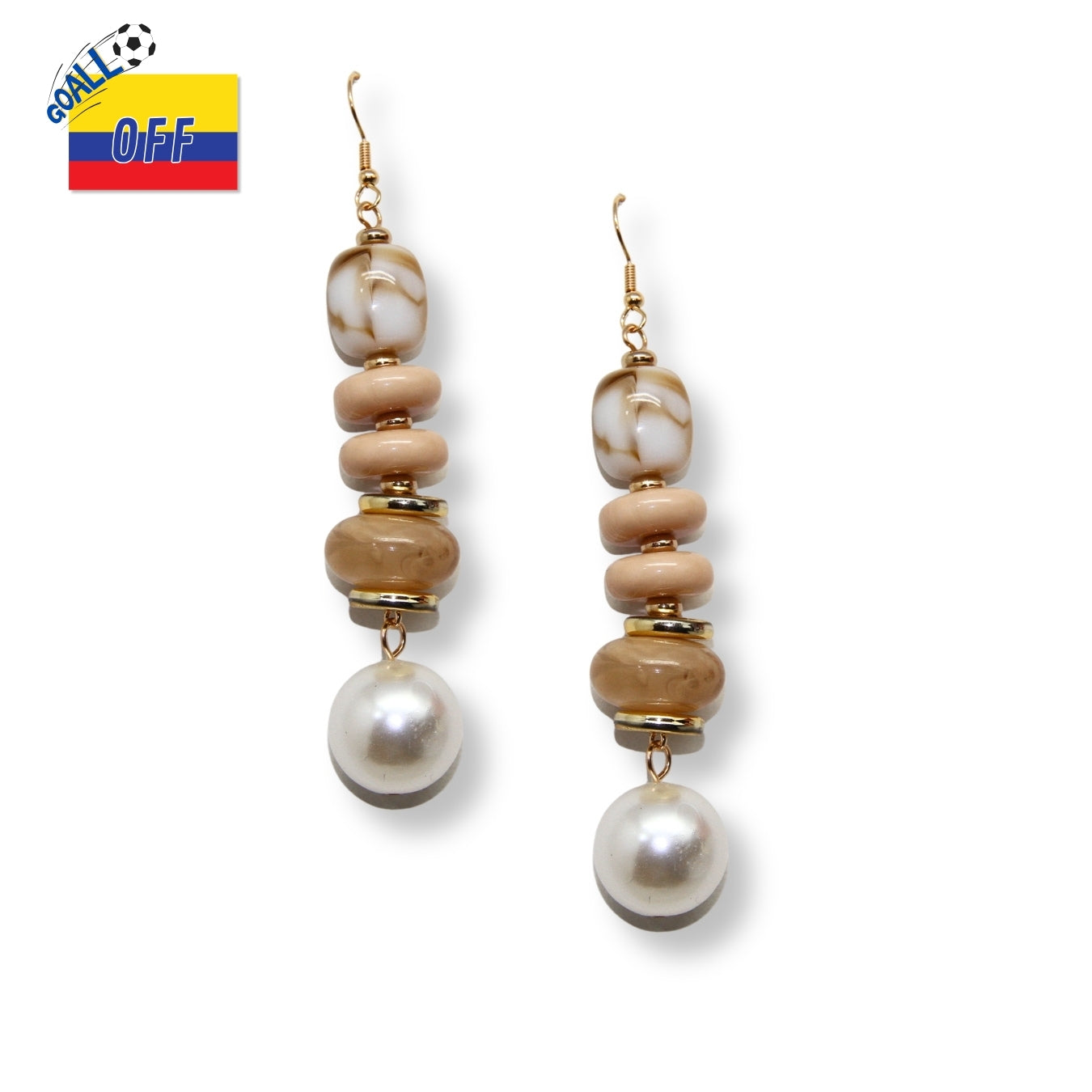 Aretes Pilares de Arena y Perla
