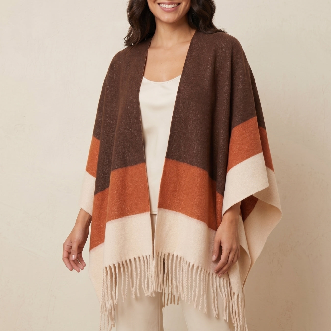 Poncho Bloques Terracota