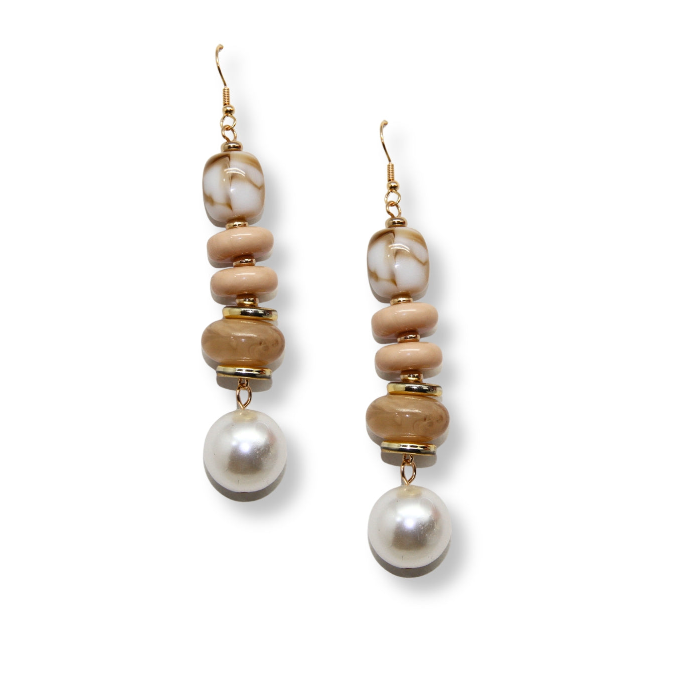 Aretes Pilares de Arena y Perla