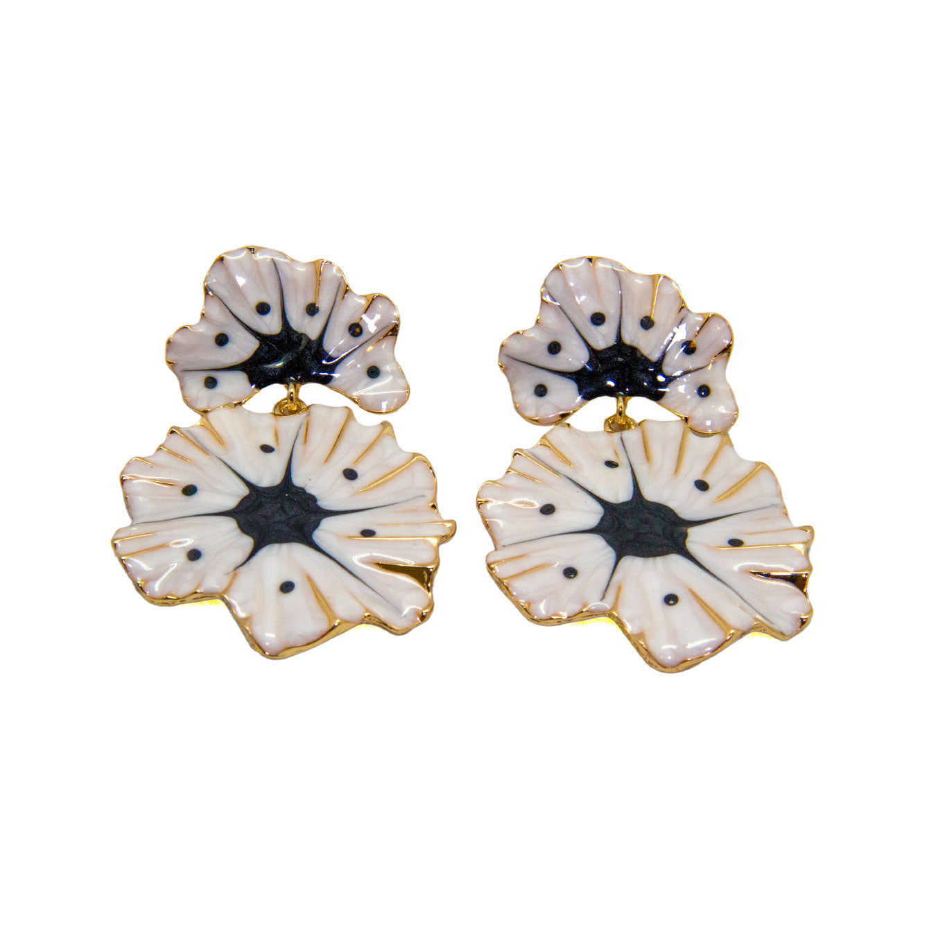 Aretes Pétalos de Luna y Obsidiana