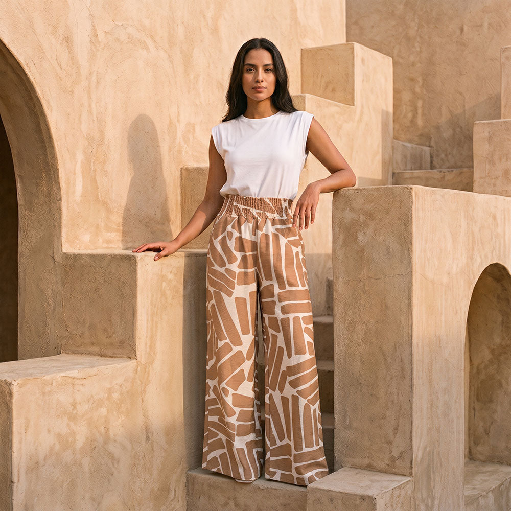 Pantalón Hanna - Abstract Beige