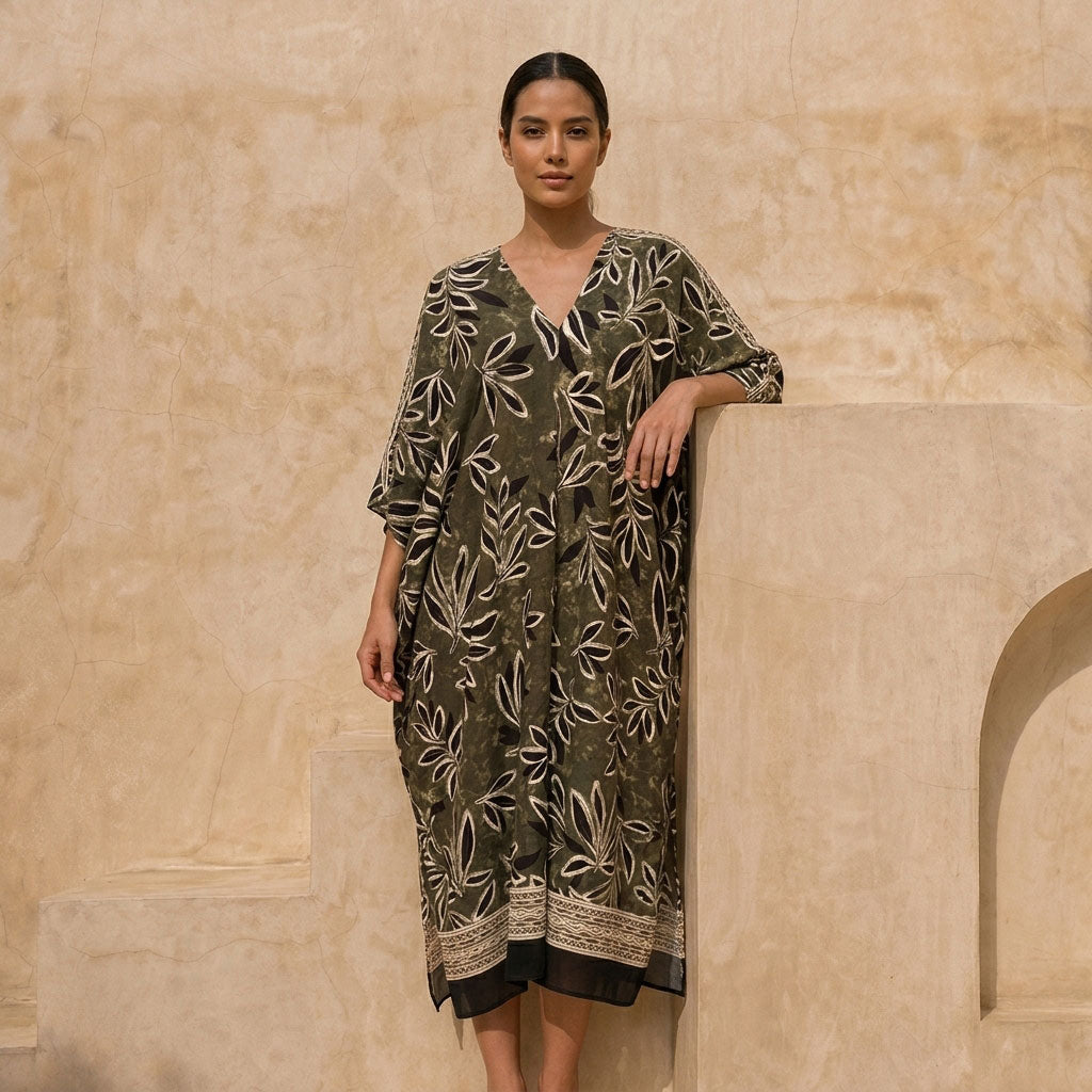 Túnica Sahara Estampada - Diseño Leafy Green