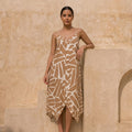Vestido Steffi Estampado - Diseño Abstract Beige