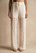 Pantalón de Encaje Floral ivory