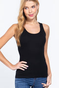 Top Básico Acanalado con Espalda Deportiva - Negro